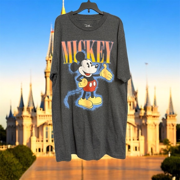 Disney Other - Disney Mickey Mouse Charcoal Grey Unisex Big And Tall T Shirt
